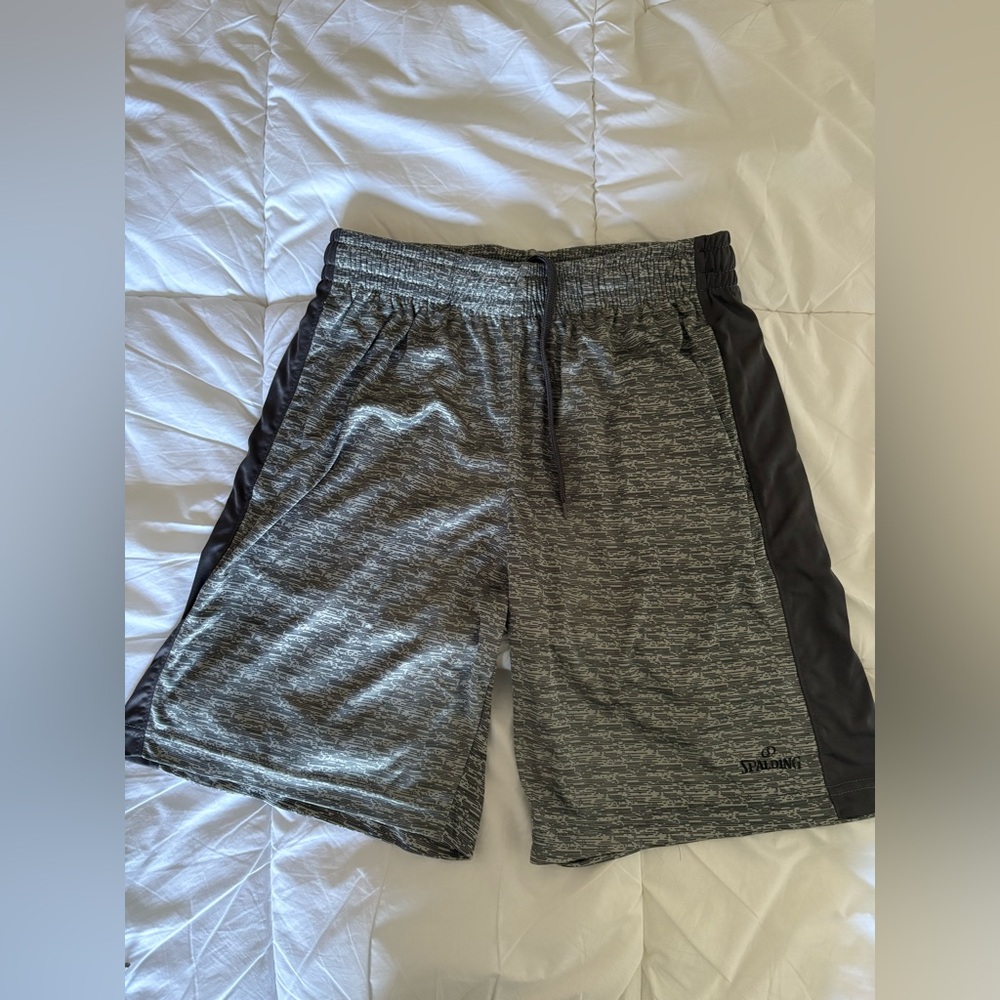 Spalding Black and Gray Men's Athletic Shorts